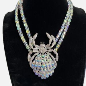 Eye Candy spider statement necklace
